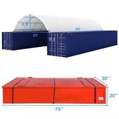 20’x40’x6.5′ 11 oz PE Canvas Fabric Building Shipping Container Canopy Shelter