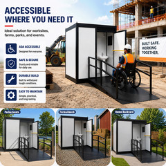 ADA Portable Restroom Handicap Accessible Toilet with Sink Light Vent Fan