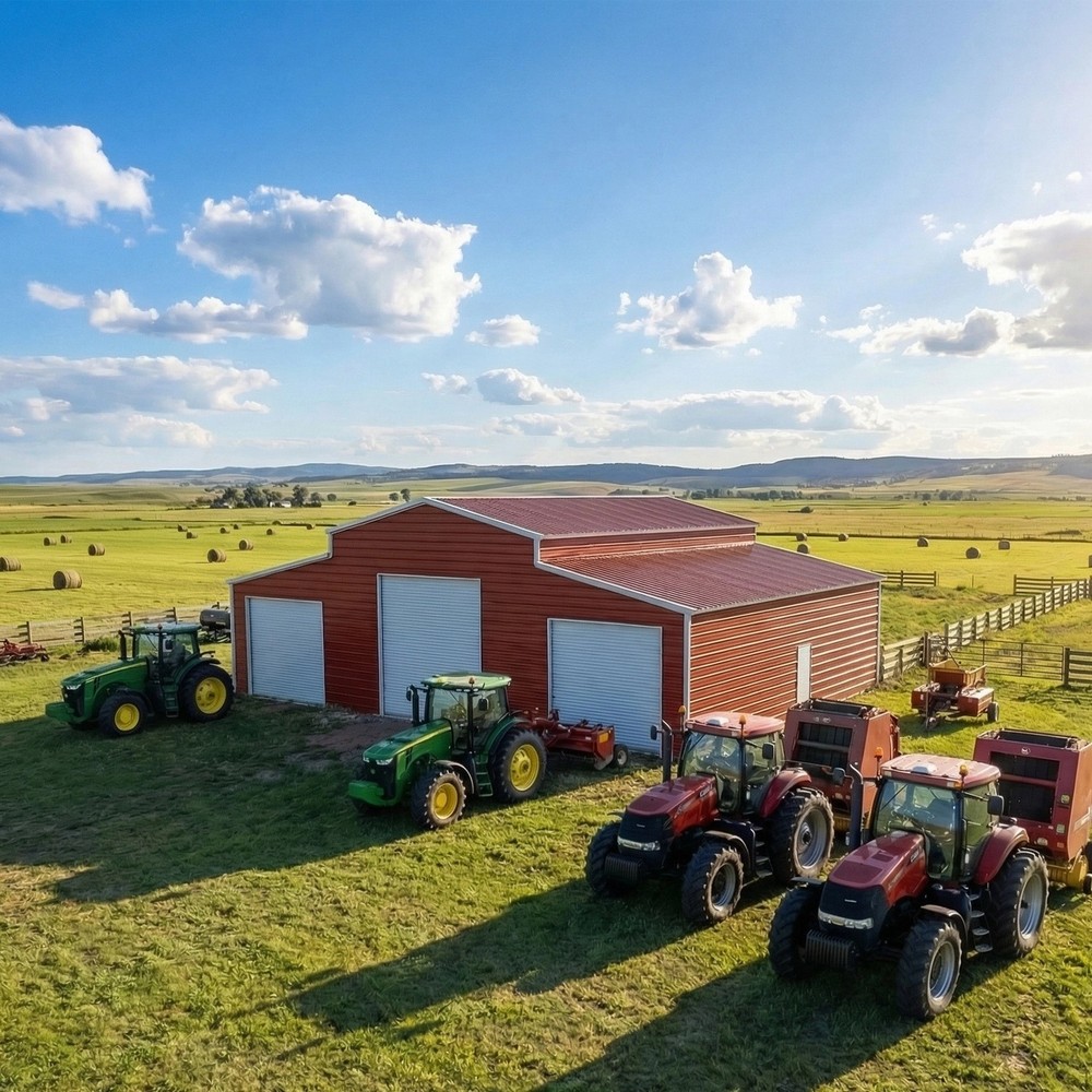 42 x 30 x 13ft Heavy-Duty Metal Farm Garage Barn Storage Shed Building