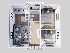 Portable Prefabricated Tiny Home 19Ft X 20Ft, Mobile Expandable Prefab House