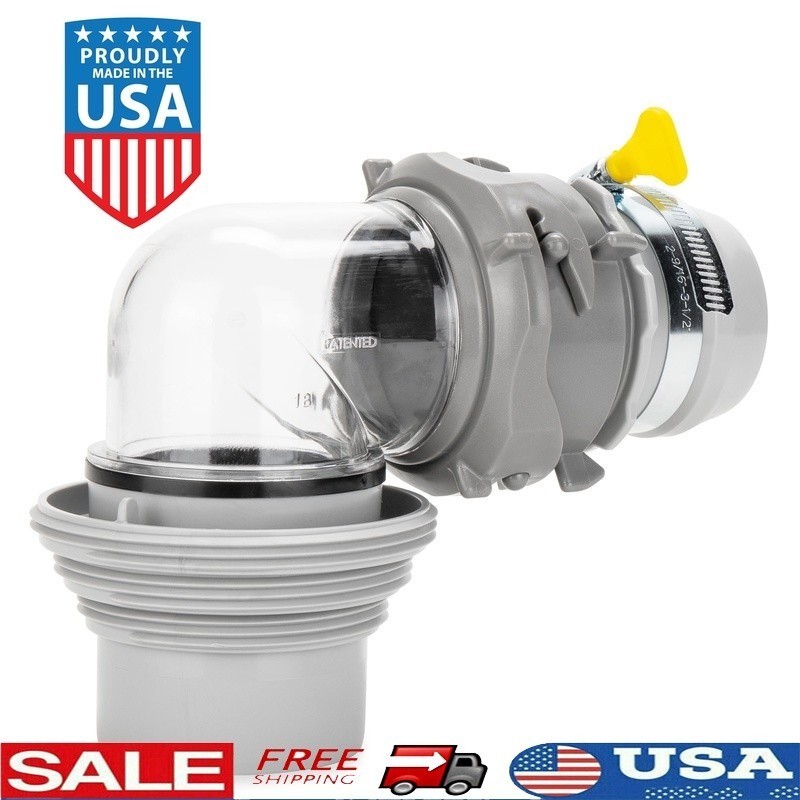 RV Sewer Hose Adapter 4-in-1 Elbow Kit Easy Slip Universal Fit Dump Station New