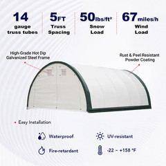 Chery Industrial New 20x30x12′ Single Truss Storage Shelter| 11OZ PE Canvas Tent