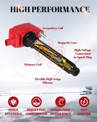 Ignition Coil Packs UF648 ‎C1791 and Iridium Spark Plugs 97390 Fits for Ch