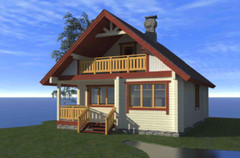 LOG HOUSE KIT #LH-101 ECO FRIENDLY WOOD PREFAB DIY BUILDING CABIN HOME MODULAR