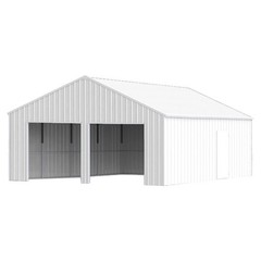 22′ x 23′ Double Garage Steel Barn Shed Outdoor Heavy Duty Carport Storage Shed
