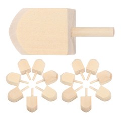 15 Pcs Wood Dreidels Bulk Traditional Spinning Tops Craft Wooden