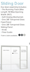 CGP Single-Slide Door System, Glass Aluminum Wall 10′ x 8′, Black