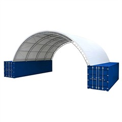 40x40x15FT Shipping Container Canopy w/Double Galvanized Steel Tube,Fabric Cover