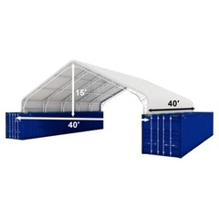 40’x40’x15′ Double Truss Peak Container Canopy Shelter 22oz PVC Canopy Shelter