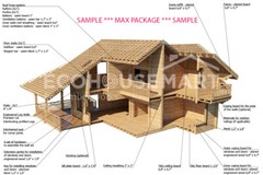 LOG HOUSE KIT #104 MAX ECO FRIENDLY WOOD PREFAB DIY BUILDING CABIN HOME MODULAR