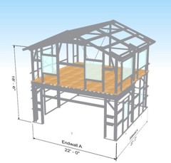 Affordable 22′ x 22′ Tall Lightweight Galvanized Steel Garage and Apartment Kit
