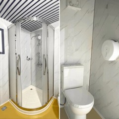 Bastone Outdoor Portable Restroom Mobile Toilet With 1 Shower Bathroom & Sink