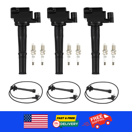 Ignition Coil Pack + Iridium Spark Plugs w/Ignition Wire for 1996-2002 Toyota…