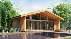 615 SQ.FT ECO SOLID TIMBER AIRTIGHT PANEL HOUSE KIT. MASS WOOD CLT HOME, PREFAB 