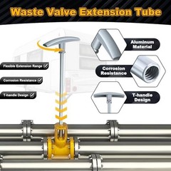 2 Pcs 9″ RV Waste Valve Extension Tube Replacement, Universal Fit RV Sewer Valve