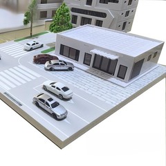 1/100 Diorama Road Street School Community Miniature Buildings Model Ornaments