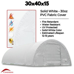 30x40x15 30 oz. PVC Fabric Canvas Storage Shelter Building Hoop Barn boat shop