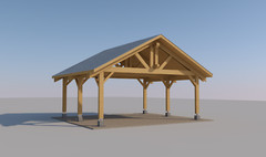 474 sq.ft. 20’x22′ PREMIUM TIMBER CARPORT FOR 2 VEHICLES CARS WOOD CANOPY PREFAB