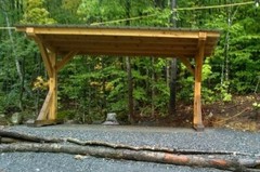Timber frame outdoor kitchen / retail / shade space. Temp or perm. 6′ x 13′ base