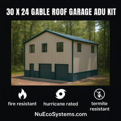 Affordable 22′ x 22′ Tall Lightweight Galvanized Steel Garage and Apartment Kit