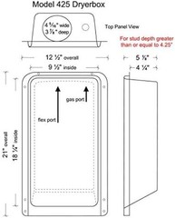 Model 425 DB-425 Metal Recessed Dryer Vent for 2×6 Walls – Upventing Efficiency
