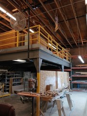 21.5′ x 27′ Steel Mezzanine with Stairs. Heavy Duty .