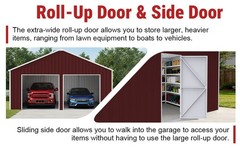 33′ x 25′ x 14′ Metal Car Garage/Outdoor Storage Shed/Heavy-Duty Steel Barn