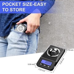 Milligram Scale 50G/0.001G High Precision Mg Scale, Portable Jewelry Scale .001