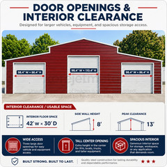 42x30x13ft Metal Garage Shed Outdoor Storage Heavy Duty Galvanized Steel Barn
