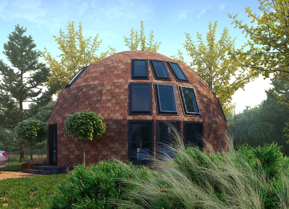 MOON HOUSE 33′ DIAM DOME FRAMING KIT 986 sq.ft WOOD PREFAB DIY HOME PREFAB