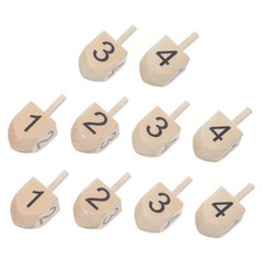 10 Pcs Festive Wooden Top Dreidel Paint Blank Ornaments for Crafting