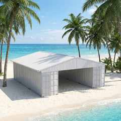 40’x36’x13′ Shipping Container Shelter/Heavy Duty Galvanized Steel(No Container)