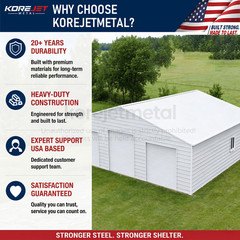 39x39FT White Heavy Duty Metal Barn Steel Building 3 Rolling Doors Korejetmetal