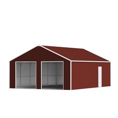 22FT x 23FT Steel Barn Shed – Double Garage Storage, Galvanized Structure,