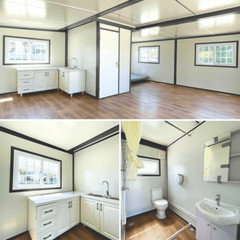 19ftx20ft Expandable Prefab Mobile House w/ Cabinet Mobile Home Container Homes