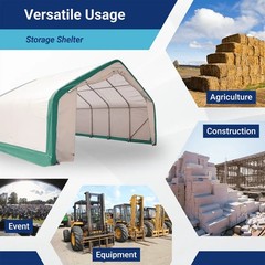 20’x20’x12′ Single Truss Storage Shelter 15 OZ PVC Canvas Building Shelter