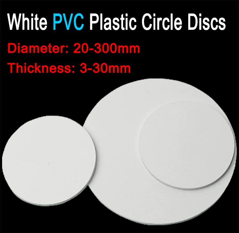 White PVC Round Board Circular Plastic Sheet Disc Thick3-30mm Dia20-300mm