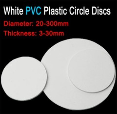 White PVC Round Board Circular Plastic Sheet Disc Thick3-30mm Dia20-300mm