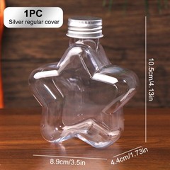 200ML Star Plastic Bottle Clear Milk Tea Coffee Water Bottle Drinking Bottles
