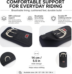 Western Horse Cinch with Stainless Steel Double Roller Buckles, Anti-Slip Terry