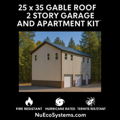 ADU KIT 30′ x 24′ x 19′ Tall Lightweight Galvanized Steel Garage & Apartment