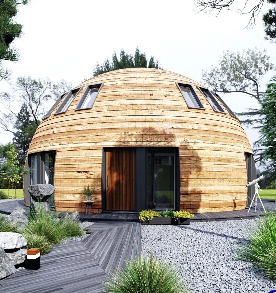Hemp Ready Dome Home Wood Prefab House DIY Home Framing Kit 1400 SQFT Kit Home