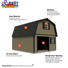 Maker’S Loft 16 Ft. X 32 Ft. 2-Story Wood Garage Kit w/ High Side Walls and Loft