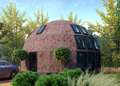 MOON HOUSE 33′ DIAM DOME FRAMING KIT 986 sq.ft WOOD PREFAB DIY HOME PREFAB