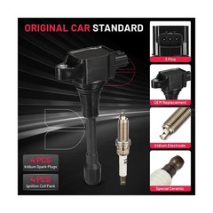 BDFHYK Ignition Coil Pack UF549 and Iridium Spark Plug 9029 Compatible with N…