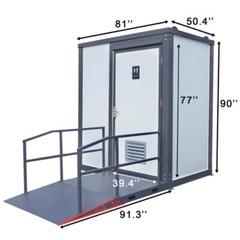 Handicap-Accessible Portable Restroom w/ Bowl & Sink Mobile Toilet for Disabled
