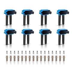 ENA Set of 8 Blue Ignition Coil Pack with 16 Iridium Spark Plug Compatible wi…