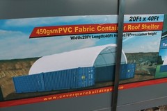 20’x40′ (15 oz PVC) Upgraded Shipping CONTAINER MOUNTED Fabric canvas Shelter