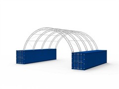 40x40x15FT Shipping Container Canopy w/Double Galvanized Steel Tube,Fabric Cover