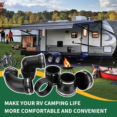 Ustinian RV and Camper Sewer Waste Plumbing 18.31″L x 12.17″W, Black